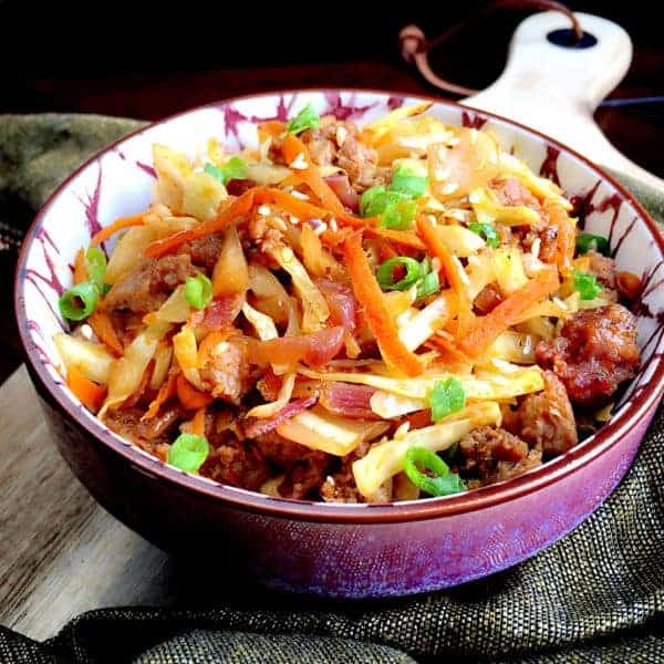 keto egg roll in a bowl recipe - OurMindfulLife.com - delicious keto recipe/ low-carb recipe/ low-carb dinner/ low-carb one pot recipe
