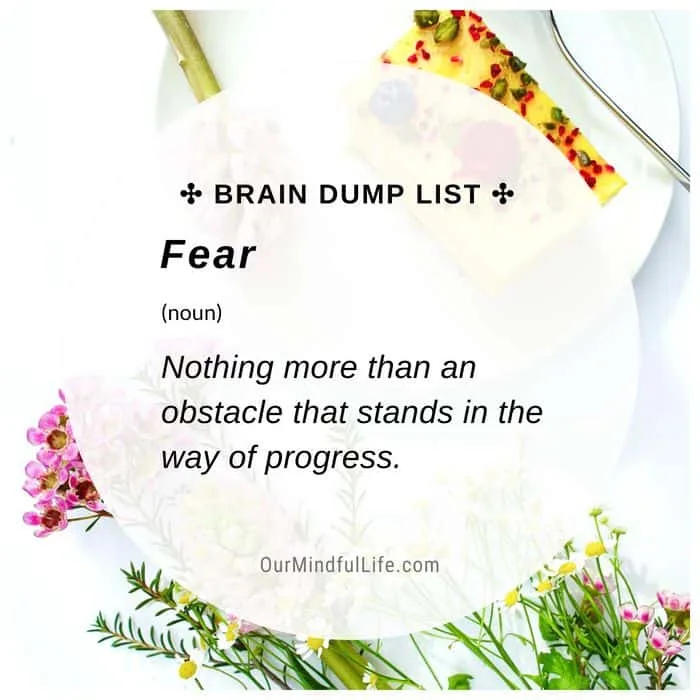 things to get out of your brain - fear