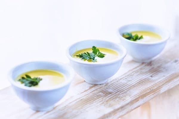 Low-carb Creamy Cauliflower Soup with Goat Cheese