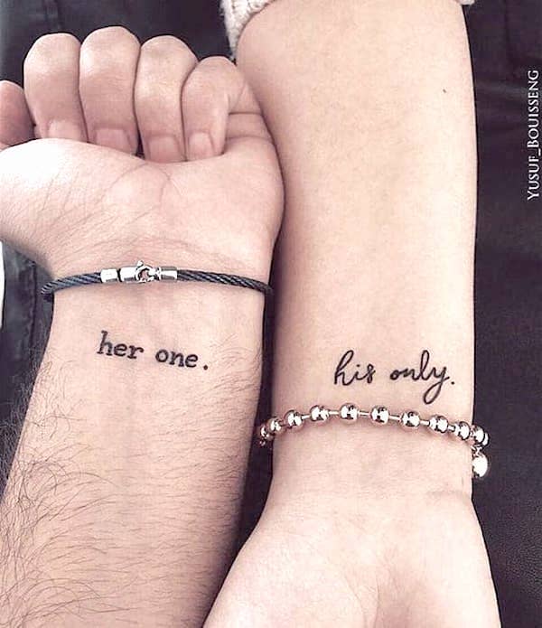 His and hers wrist tattoos