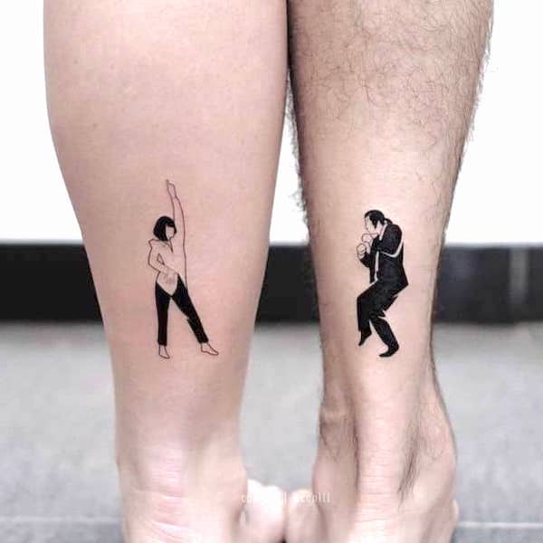 The Pulp Fiction matching tattoo by @conlll