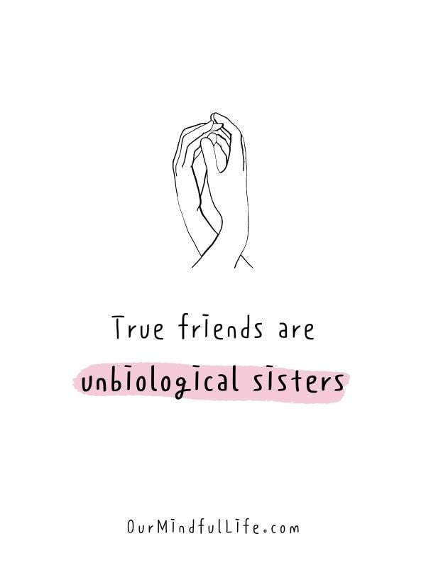 True friends are unbiological sisters.
