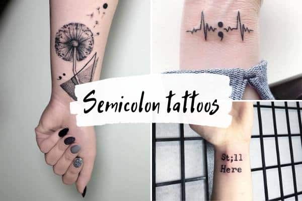 Semicolon Tattoo Meaning and Semicolon Tattoo Ideas  MrInkwells