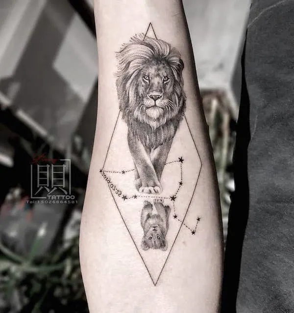 Unify Tattoo Company : Tattoos : Nature Animal Lion : Lion Statue