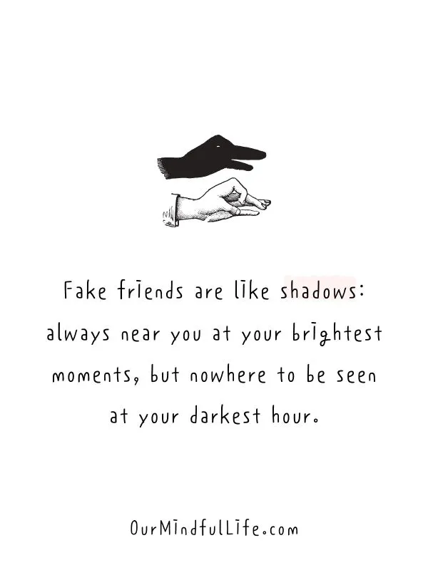 paragraph about fake friends