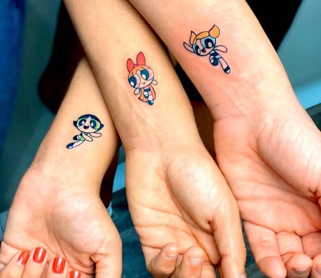 The Powerpuff Girls friendship tattoos for 3 by @fabrideleo