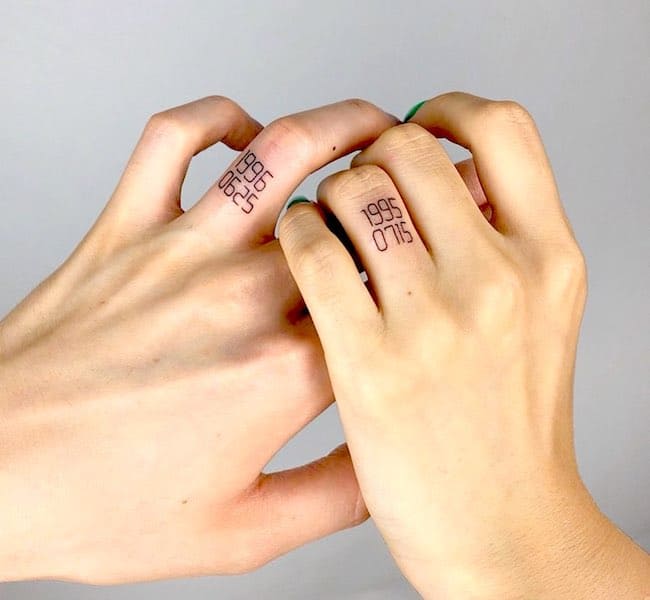 The birth dates best friend matching tattoos by @tattooist_shinji
