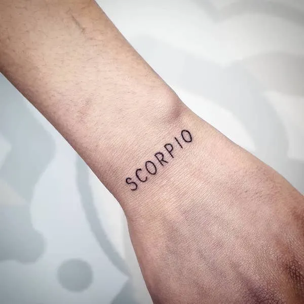 A letter tattoo for the minimalist Scorpios from @amaris.tattou- Stunning Scorpio tattoos for men