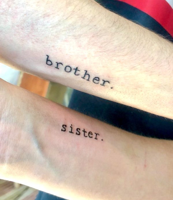 Brother and sister quote tattoos by @tattoosbyminka- Stunning unisex matching tattoos for siblings