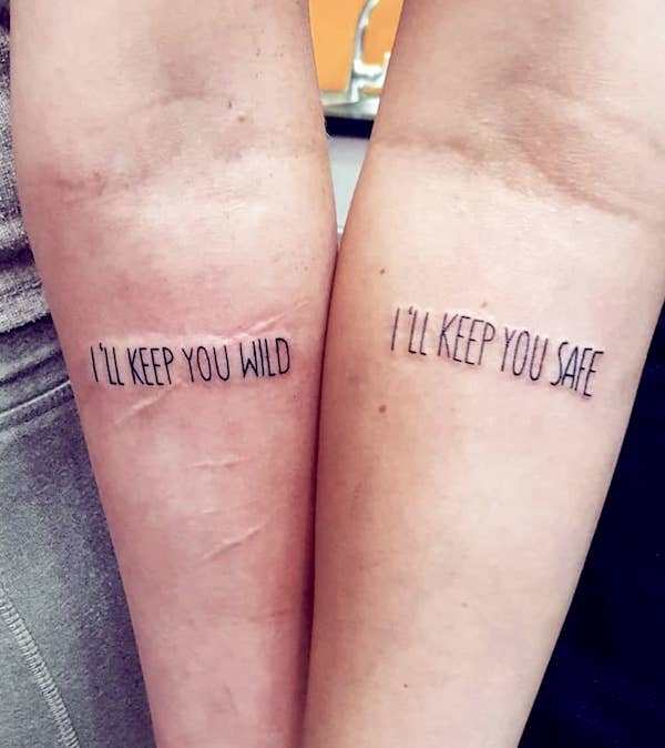 Matching quote forearm tattoos by @julietavanessa- Stunning unisex matching tattoos for siblings
