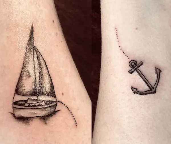 matching anchor tattoos for sisters