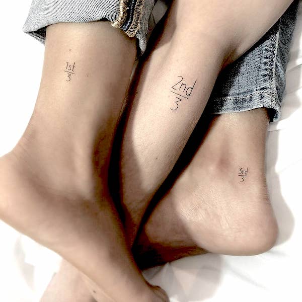 Small sibling tattoos for 3 by @1991.ink- Stunning unisex matching tattoos for siblings