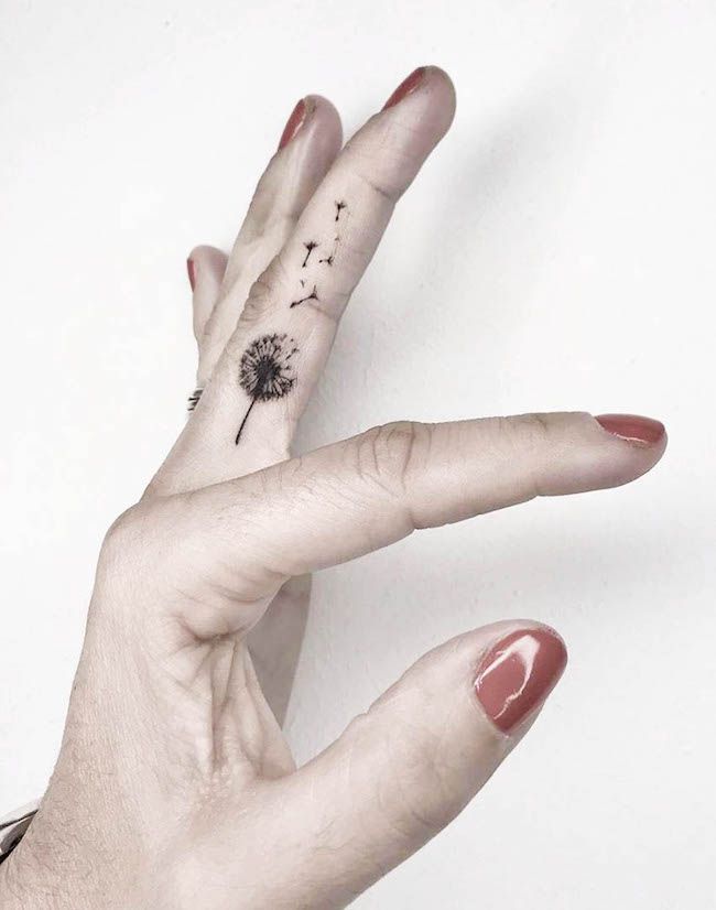 Side finger tattoos for women