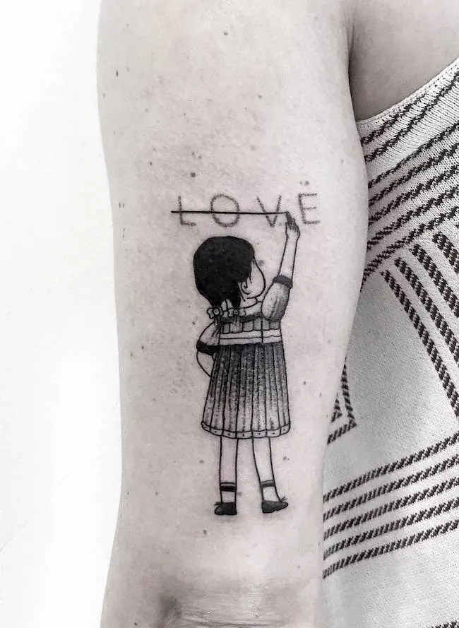 Love is not always the answer tattoo by @novemberoakbranch