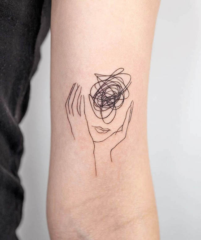 Overthink overfeel tattoo by @pauline.tattoo