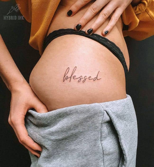 60 Blessed Tattoos For Men  Biblical Lettering Design Ideas