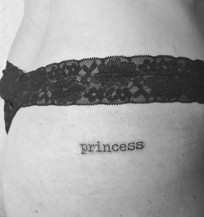 Princess  - one-word tattoo by @alex.cocinero