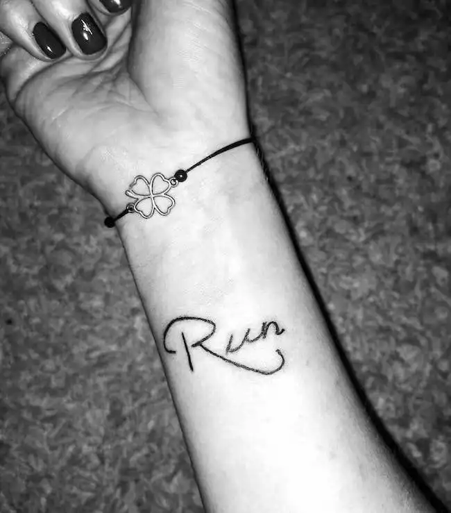 Run - Inspiring one word tattoo by @cs_vivieen