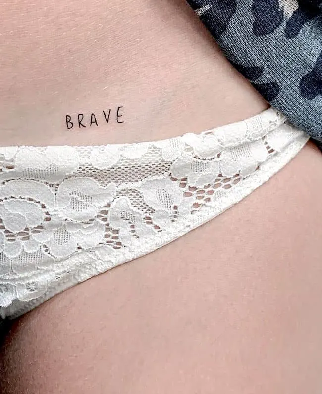 Brave - One-word tattoo by @capinksa
