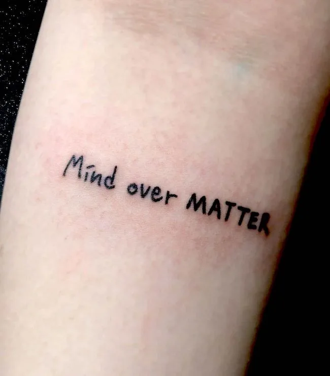 Inspiring quote tattoo by @dear.captain