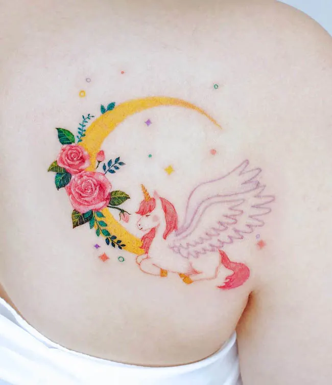 1sheet Cartoon Unicorn Tattoo Sticker | SHEIN