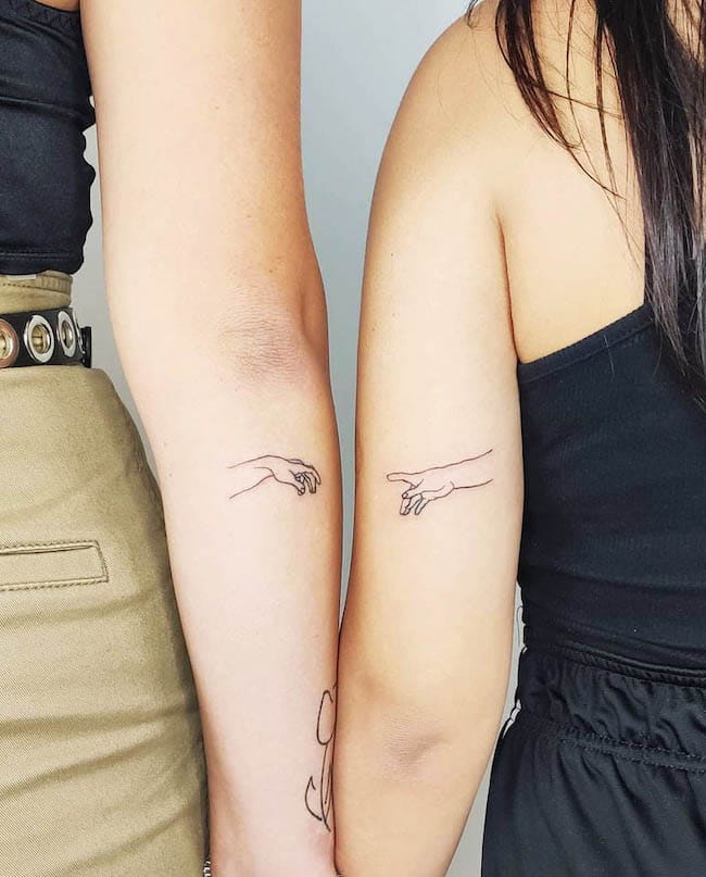 Matching BFF tattoos by @annagatta_tattoo