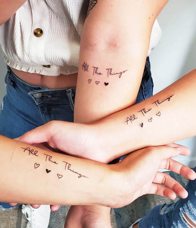 Matching BFF tattoos by @jonmap