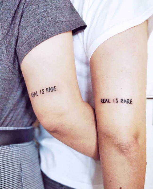 Real is rare - Matching BFF tattoos by @tattove