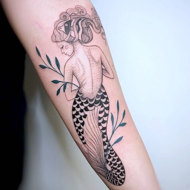 Mermaid tattoos badass 50+ Pin