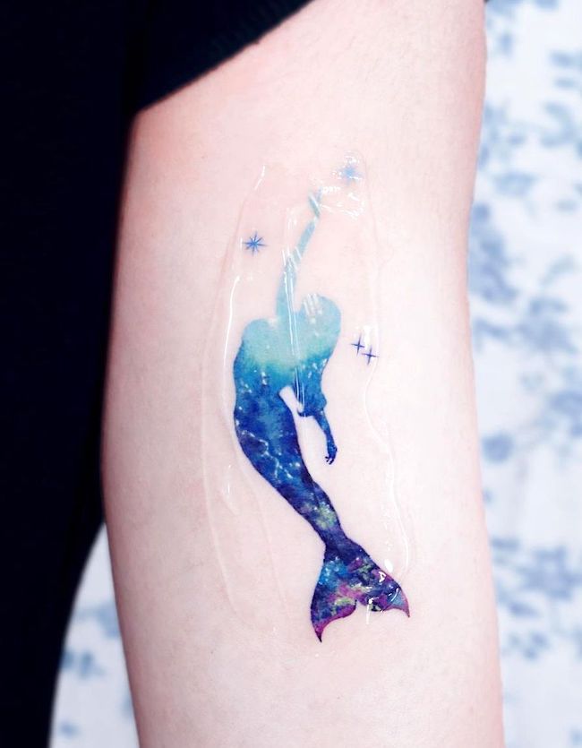 Ocean in the mermaid - tattoo by @e.nal.tattoo