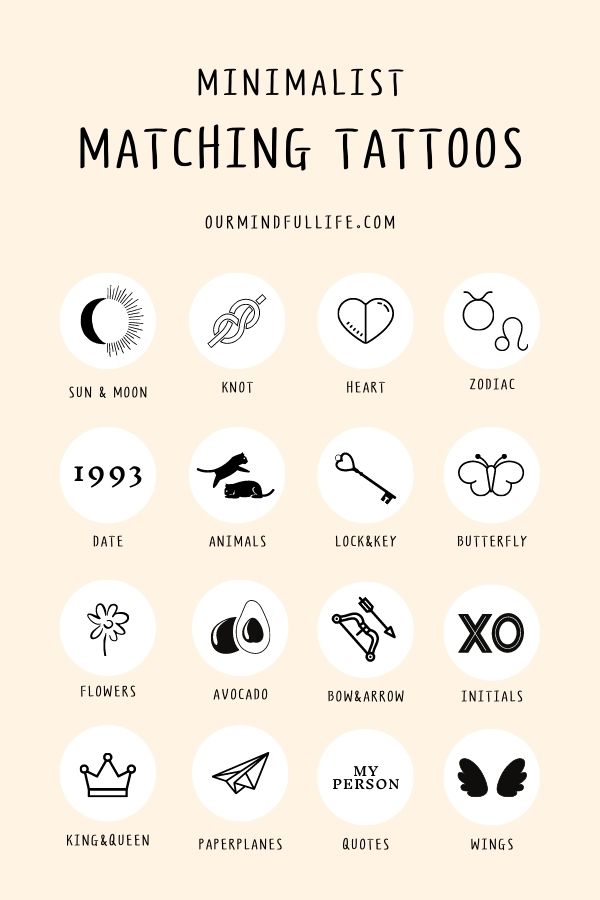 38 Minimalist Matching Tattoos To Get With Your Person