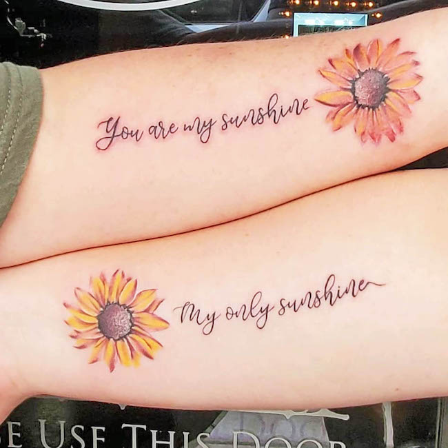 Mother-daughter tattoo by @theruemorguetattoogallery - - Meaningful mother-daughter quote tattoos