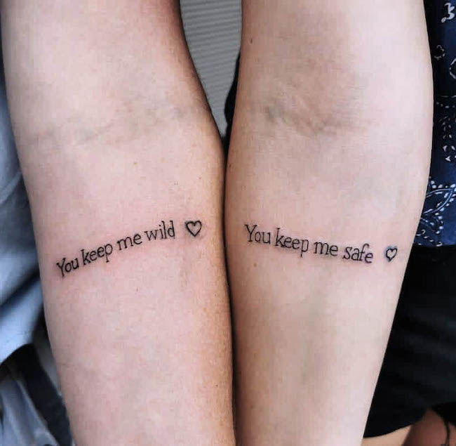 You keep me safe. You keep me wild. -Mother-daughter tattoo by @twisted_ink_ballito