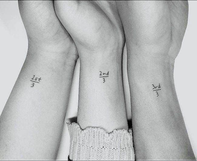 Numbers tattoos for brothers and sisters by @tinytattooinc- Minimalist matching tattoos for siblings