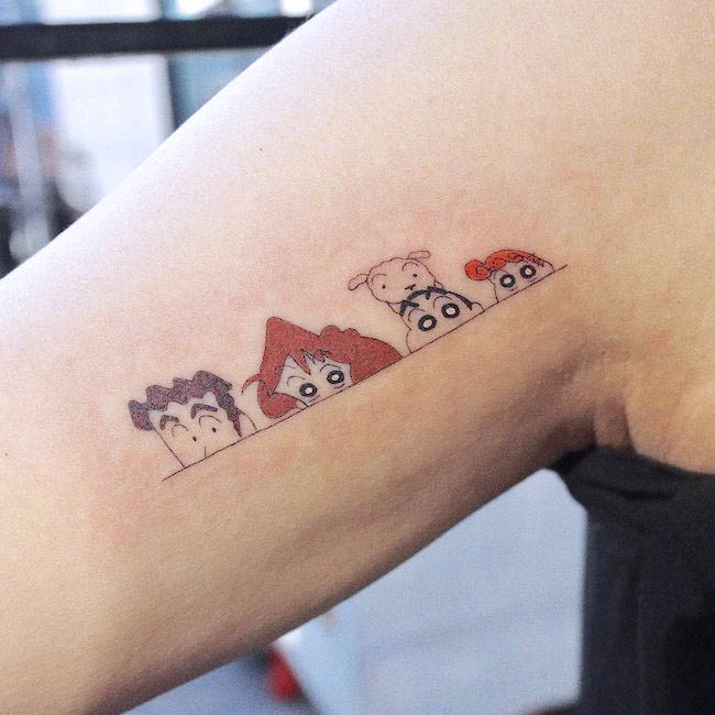Crayon Shin Chan  tattoo by @broccoli_tattooer- Japanese animation tattoos