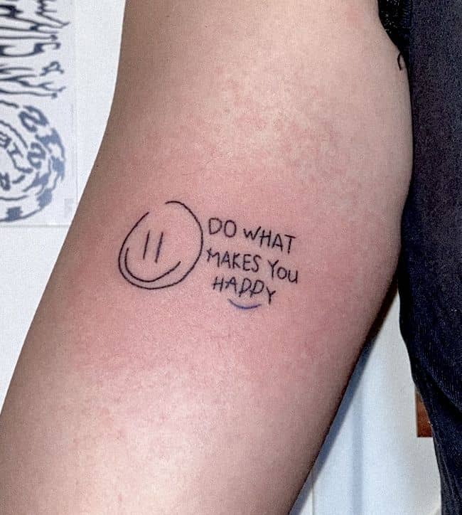 Do what makes you happy a simple yet deep tattoo by @deiideii.tt