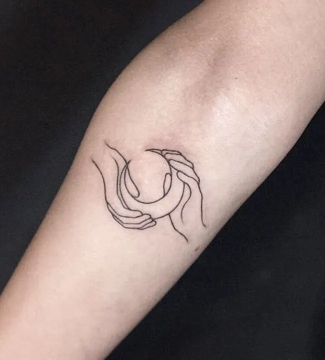 Guarding serenity _ a creative crescent moon tattoo by @dogmanoir