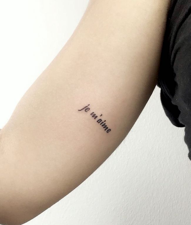 I love myself  - a simple French quote tattoo by @denizinks