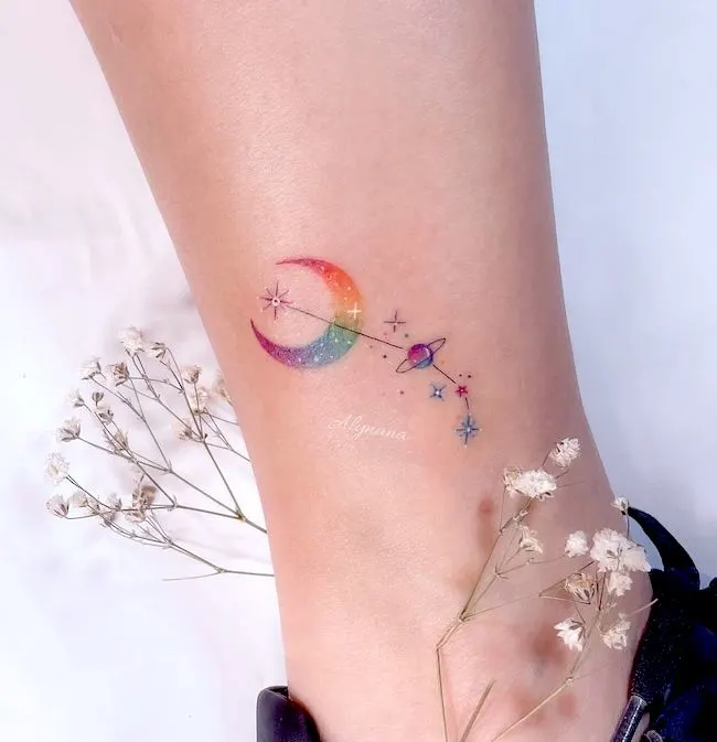 Ankle Tattoos: 101+ Inspiring Designs for Your Lower Leg | Moon tattoo  designs, Ankle tattoo designs, Small moon tattoos