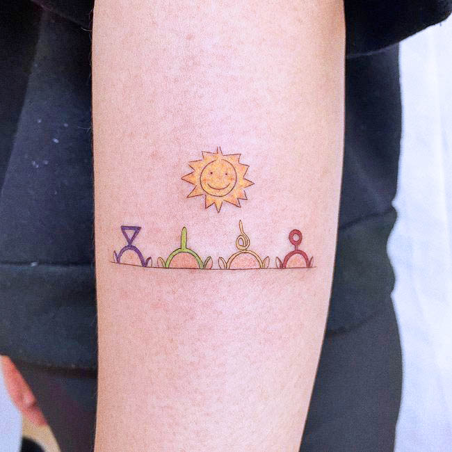 Teletubbies-Tattoo von @broccoli_tattooer