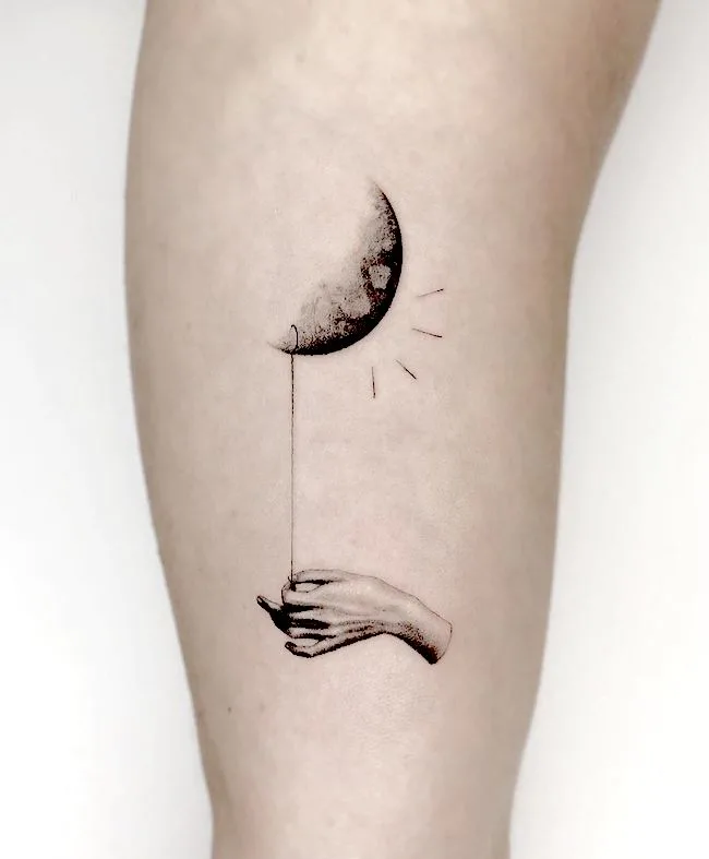 Small moon Tattoo made on ankle with flowing river Design  YouTube