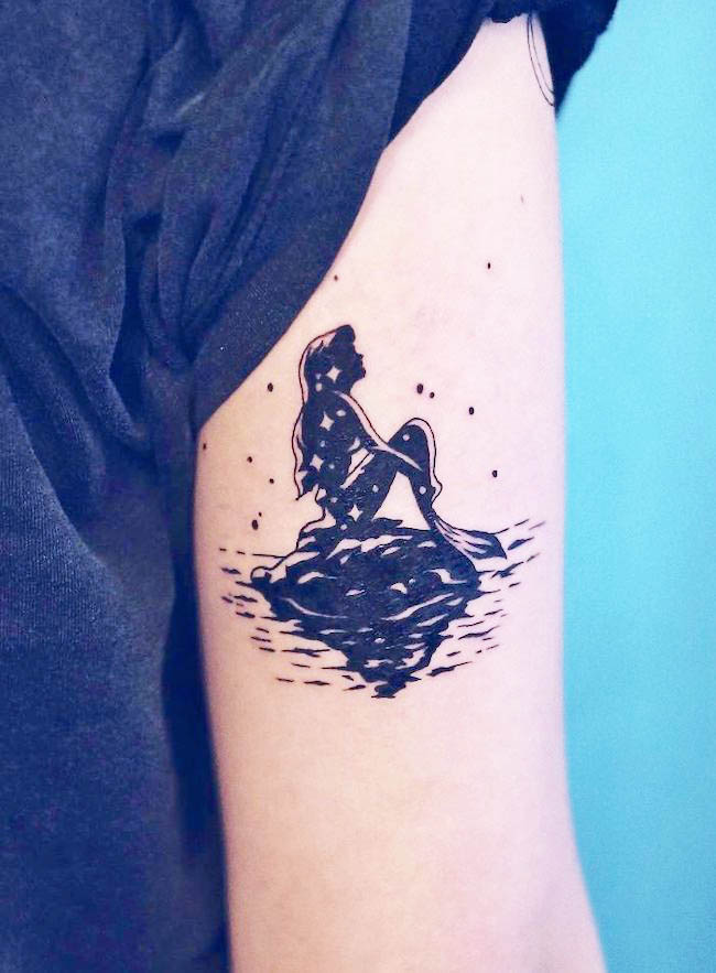 Ariel the Little Mermaid tattoo by @tattooist_vaandi