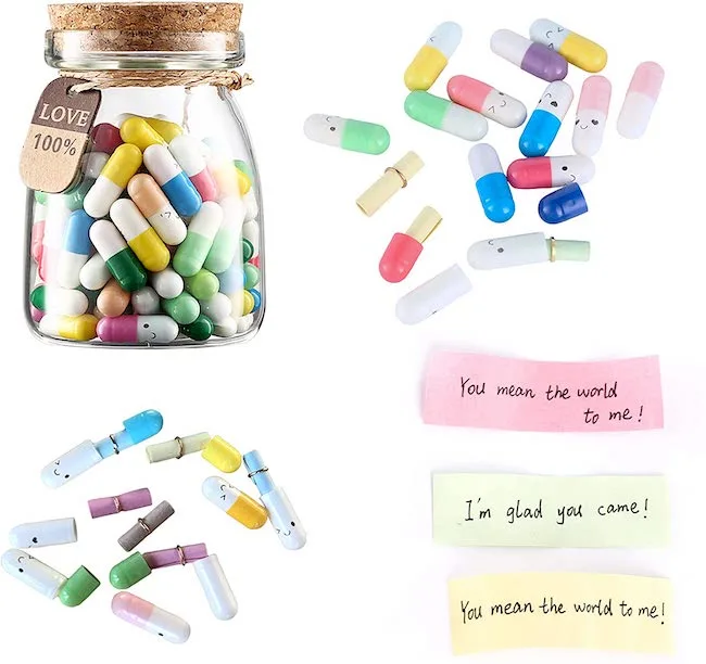 Love letters in capsules - Thoughtful gifts for long-distance boyfriend
