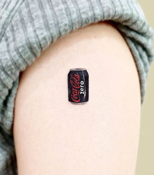 Diet coke tattoo by @tattoo.pencil
