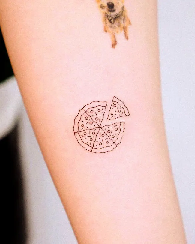 Pizza tattoo by @ziv_tattooer