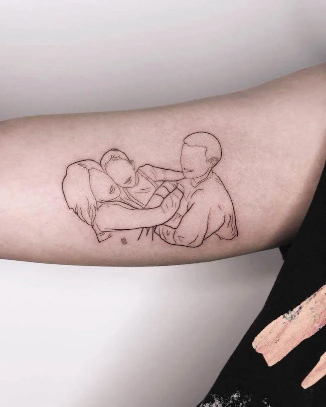 Mom Dad With Baby Waterproof Temporary Body Tattoo For Boys Girls Men Women   Amazonin Beauty