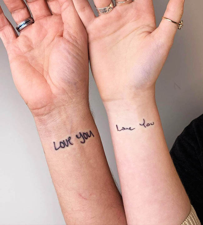 Mother and son matching tattoos ideas