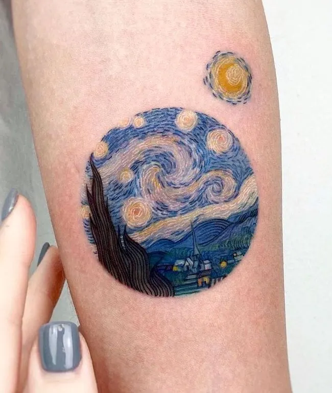 The Starry night by @lafragile_ - Artistic tattoos for artists and art lovers