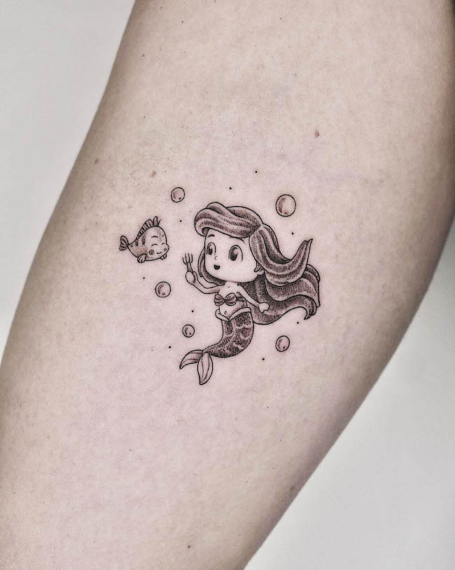 disney princess collage tattoo