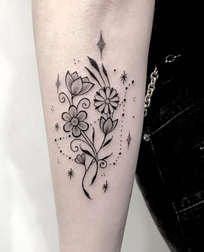 flower tattoo ideas  Flower tattoo designs Star tattoo designs Star  tattoos